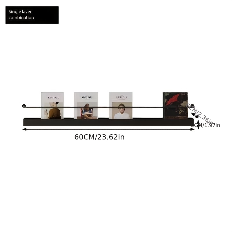 Image of And Newspaper Display Rack, Wrought Iron Wall Mounted Storage Rack, Magazine And Book Display Rack, Flyer And Promotional Brochure Display Rack
