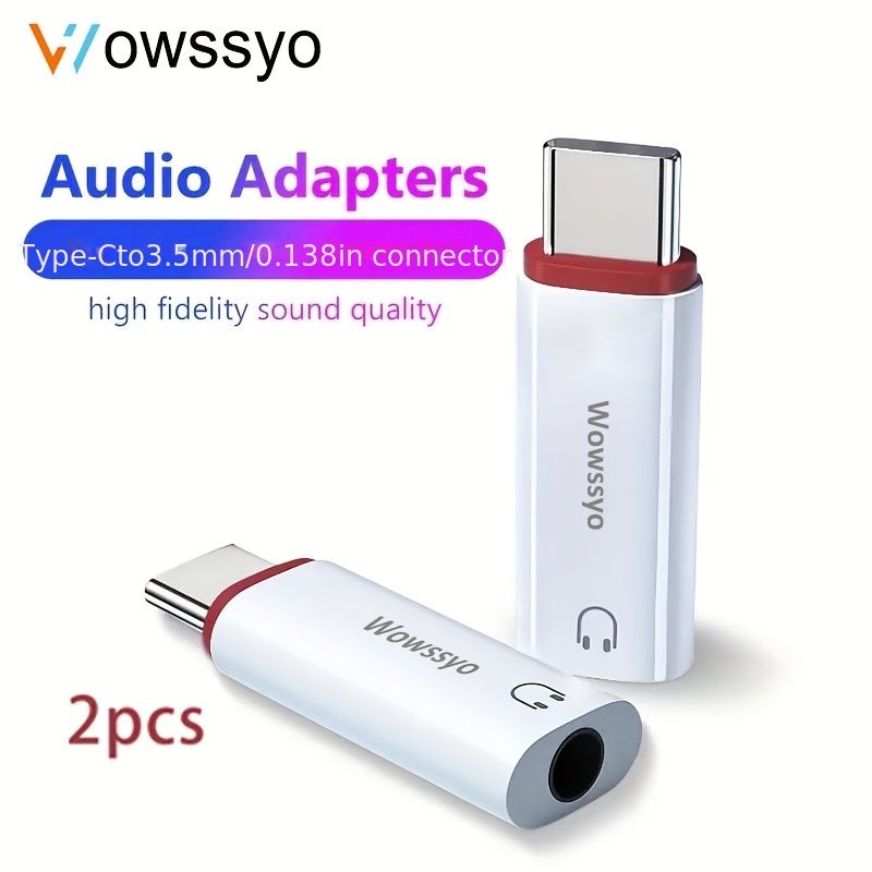 Wowssyo 2pcs Usb C Earphone Adapter 3.5mm Male To Type C Female Headset Aux Audio Cable Converter For Google For Ipad Huawei Ect With Dac Chip Support Calling Aux Connecter Jack Compute