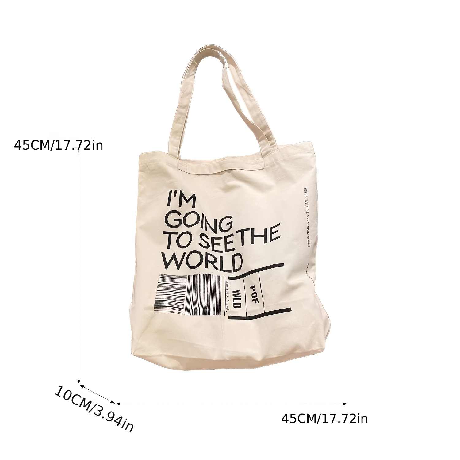 E-shop Damen-Tragetasche aus Poly- mit Buchstaben-Barcode-Muster. Das weiche, leichte Material macht sie ideal für tägliche Ausflüge, Einkäufe oder zur