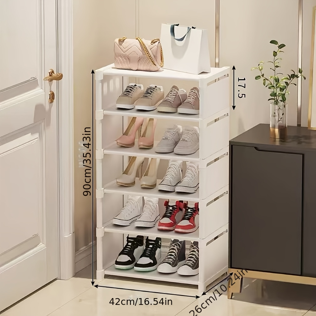 TEMU 6/7-tier Width-expanding Shoe Cabinet, Shoe And Boot Storage Box, Space- Vertical Shoe Rack, Adjustable Layers/stackable, Suitable For Home ,