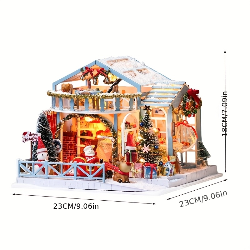 Model Cabin Kerst Handgemaakt Cadeau Gemonteerd Houten Huis Verjaardagscadeau voor 3D Creatief Knutsel Huis Kantoor Decoratief Stuk Kamerdecoratie