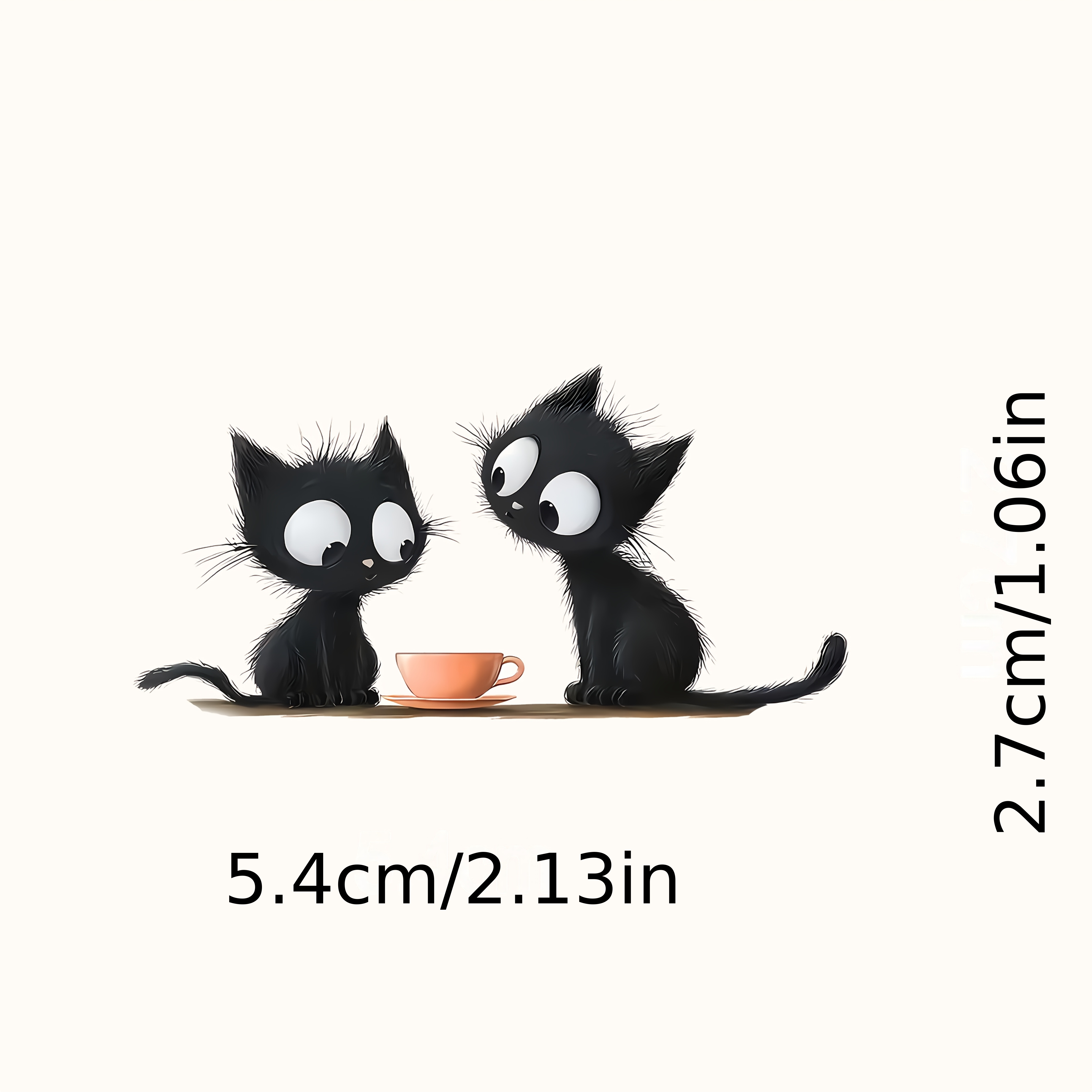 Very Cute! Cat And Coffee Cup Sticker, Car Rearview Mirror Decal - Suitable For Cars, Laptops, Trucks, Motorcycles, Computers Phones
