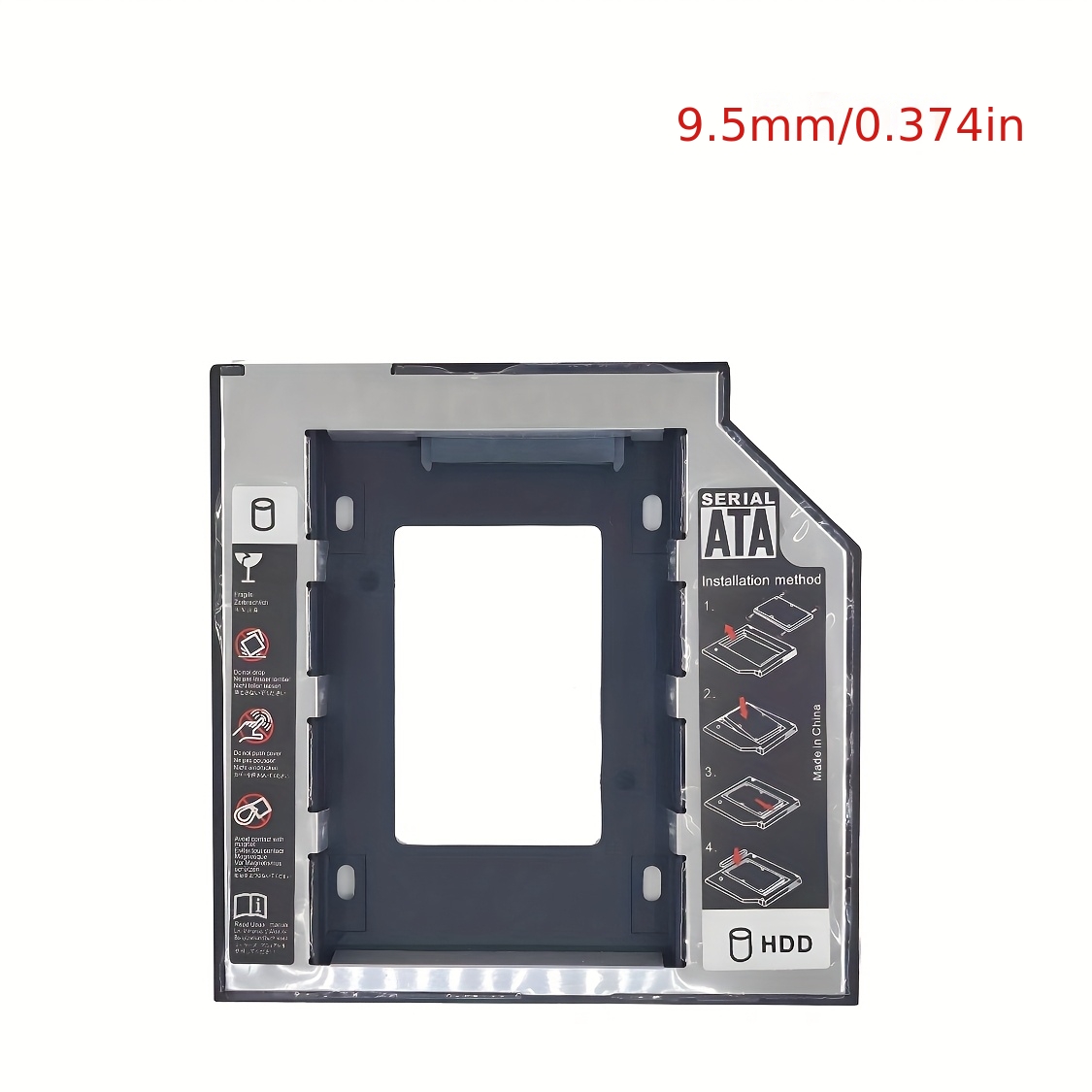 TEMU TISHRIC Universale 9.5/12.7Mm SATA 3.0 2Nd HDD Caddy 2.5" SSD CD DVD a HDD Custodia Enclosure CD-ROM ODD Optibay