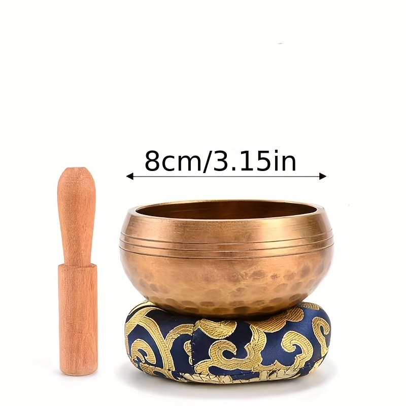 TEMU Handcrafted Nepalese Tibetan Singing Bowl Set, Authentic Meditation And Yoga Instrument, Spiritual Kit With Cushion Suitable For Meditation,