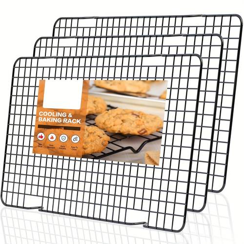 3pcs set cooking rack non stick biscuit cooling rack for baking cooking grilling baking sheet