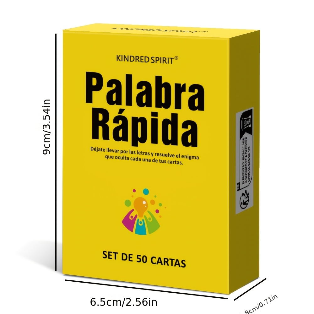 50 Spanish Quick Word Guessing Cards