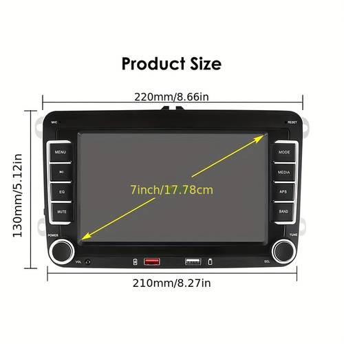 7inch universal car stereo for with t fm radio eq car audio with usb radio for vw golf mk5 mk6 t5 with rca light without battery advanced features