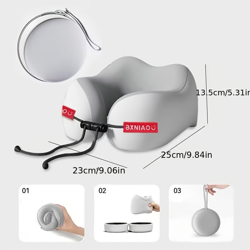 TEMU Neck Pillow U-shaped Pillow, Storage Box Convenient Cervical Support Head And Neck Pillow, Essential For Air Travel, Office, And Car !