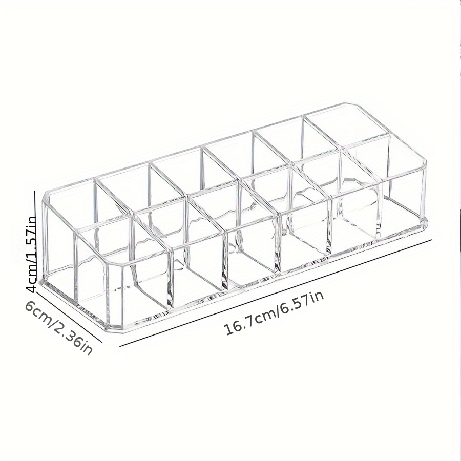 1/4/8pcs Multi-compartment Transparent Lipstick Organizer, Plastic Desktop Lipstick Holder, Multi-grid Cosmetic Storage Box, Makeup Organizer