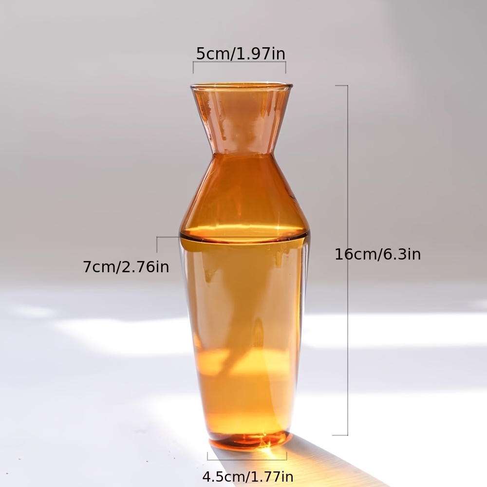 TEMU Vase à fleur en verre unique pour fleurs séchées/hydroponiques, vase rond coulé à pour arrangements d'une seule branche, pot en verre PVC pour