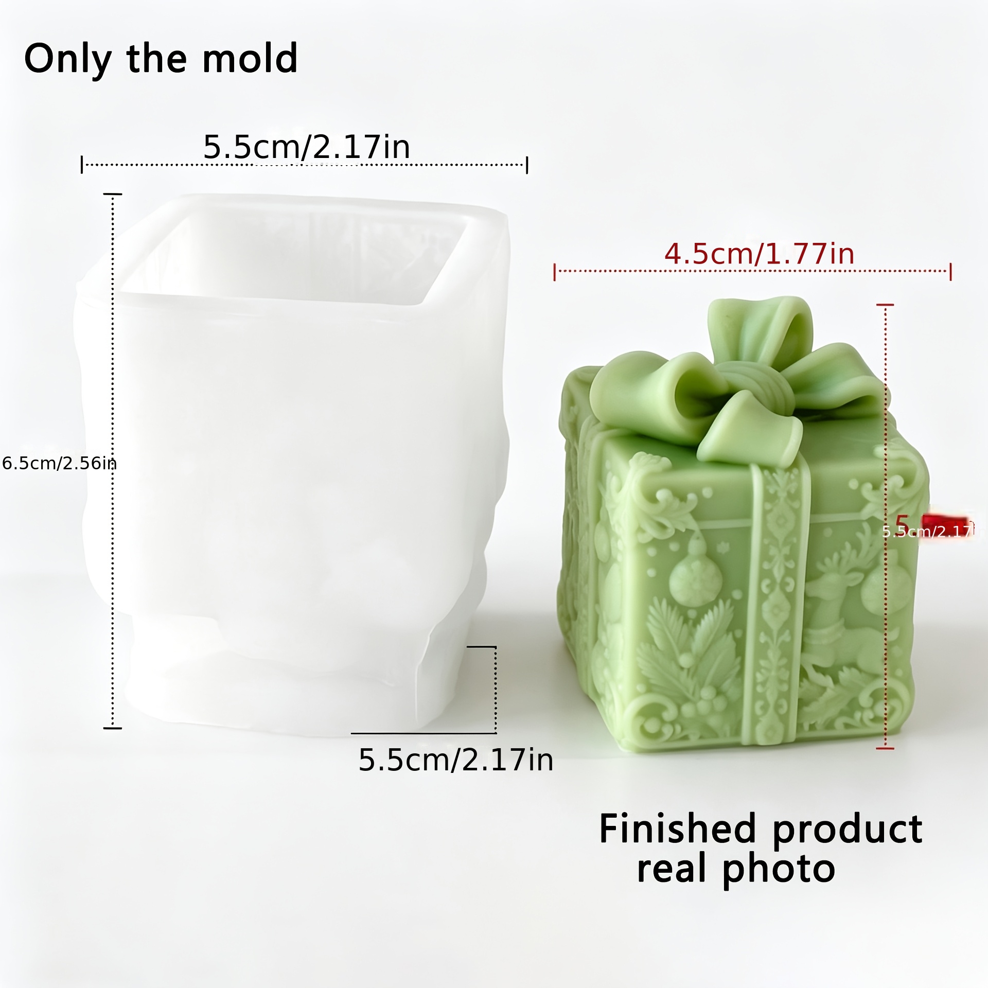 TEMU JDH SILICONE Stampi a Forma di Scatola Regalo di Natale, Riutilizzabili e Facili da Demoldare, Robusti e Durevoli, Stampi Antiaderenti per Vasi,