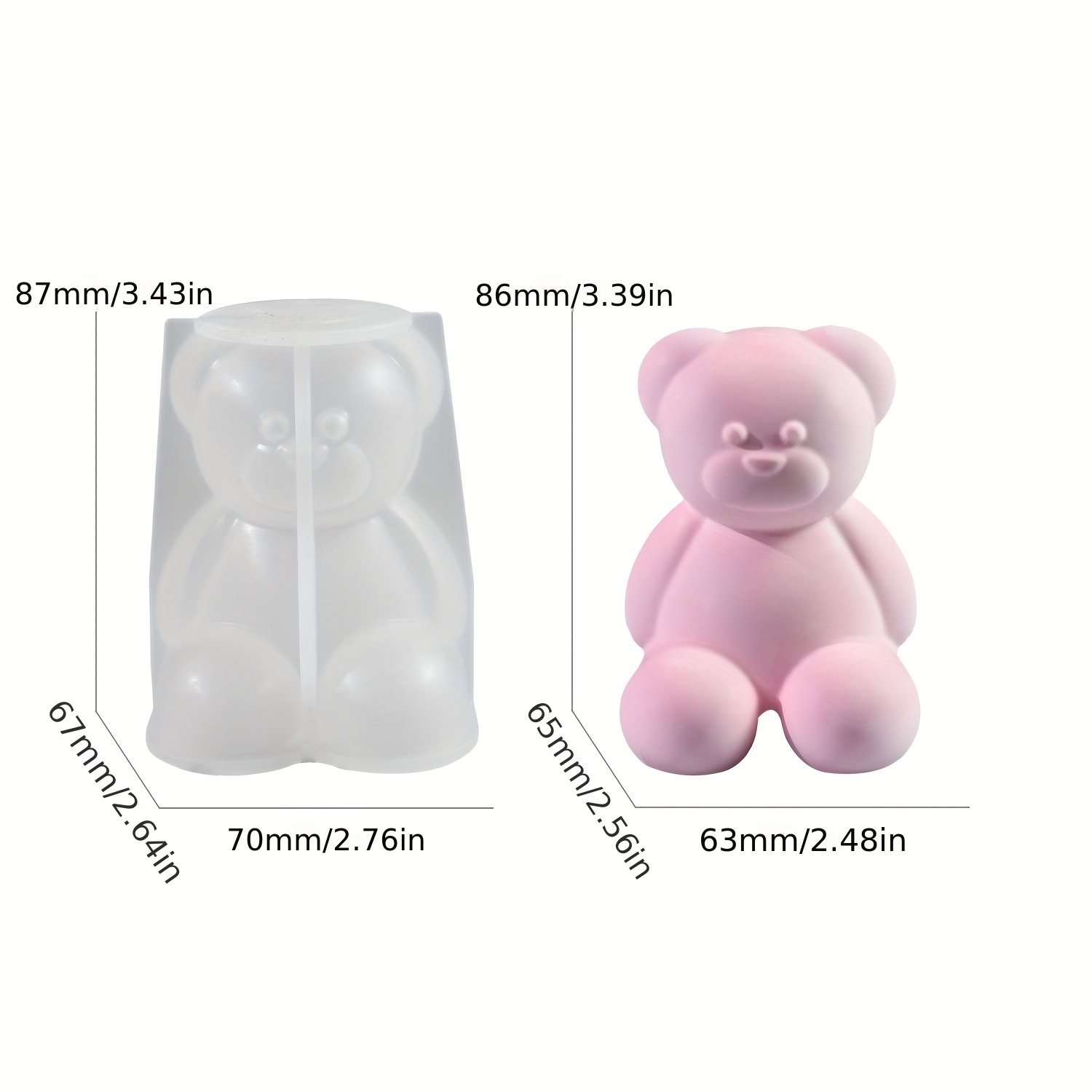 TEMU Moule de moulage en résine Style d'ours , moule en silicone, artisanat créatif fait main, convient pour les ornements de décoration intérieure,