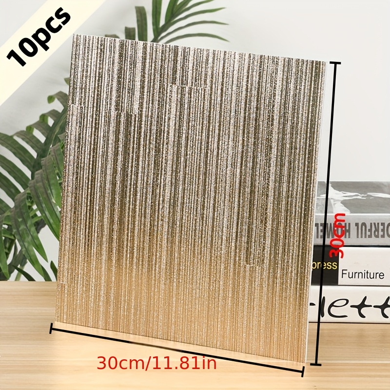 Image of 10-sheets Peel And Stick Backsplashes For Kitchen, Stick On Backsplash Stainless Steel Metal Tiles For Kitchen Walls, Stainless Steel Backsplash For Range Hood (''x11.81'')