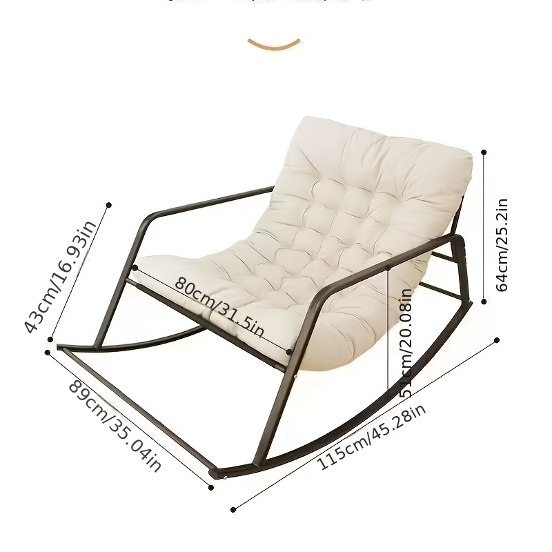 Stylish Rocking Chair for Living Room and Bedroom, Indoor Two-Seater Sofa Recliner with Cushion, Multi-Functional Zero Gravity Recliner for Bedroom, Study, Reading Nook, Bay Window Area, Rocking Chair with Soft Padded Cushion for Plush Comfort +