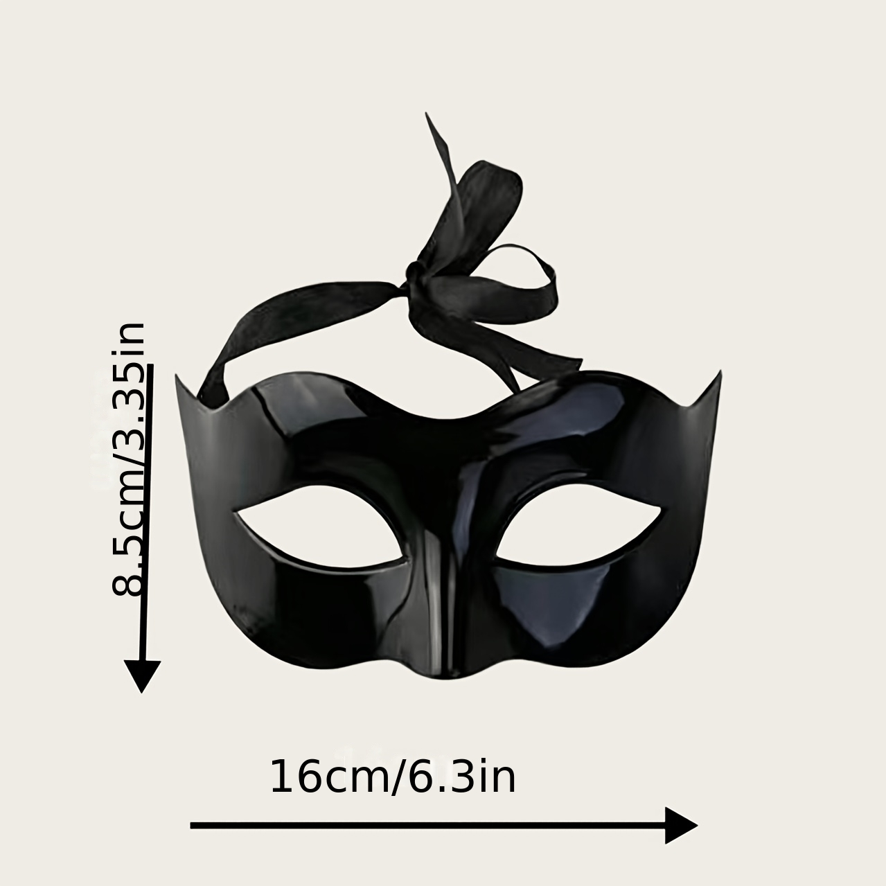Black Shiny Half-Face Venetian Mask