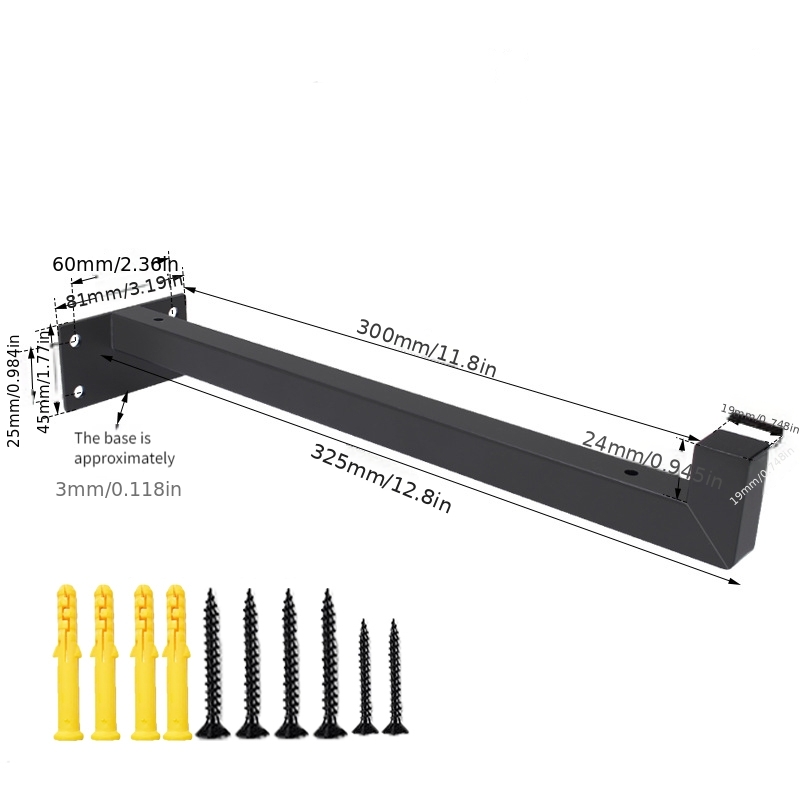 TEMU Wall-mounted Bracket [with Screws And Expansion Tubes] - Metal Storage Support Frame, Straight Board Bracket. Suitable For Shelf Support In