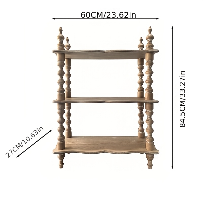 vintage etagenregal massivholz vertikales wohnzimmer
