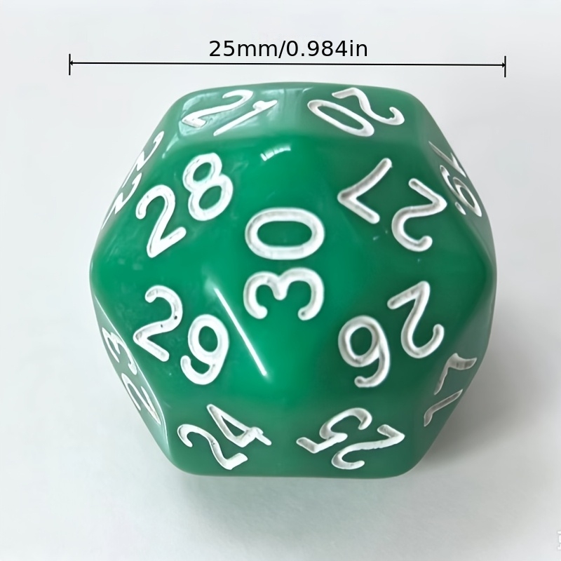 D30 30-Sided Green Polyhedral Dice for Role-Playing Games