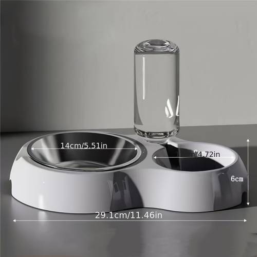 cat bowl dog bowl dual bowl double bowl automatic drinking cat anti slip cat dish feeding supplies without battery