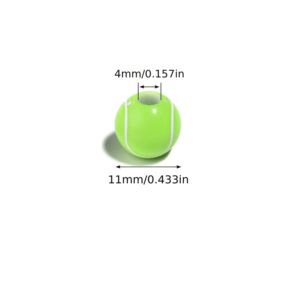 150pcs Acrylic Tennis Ball-shaped Beads for DIY Projects