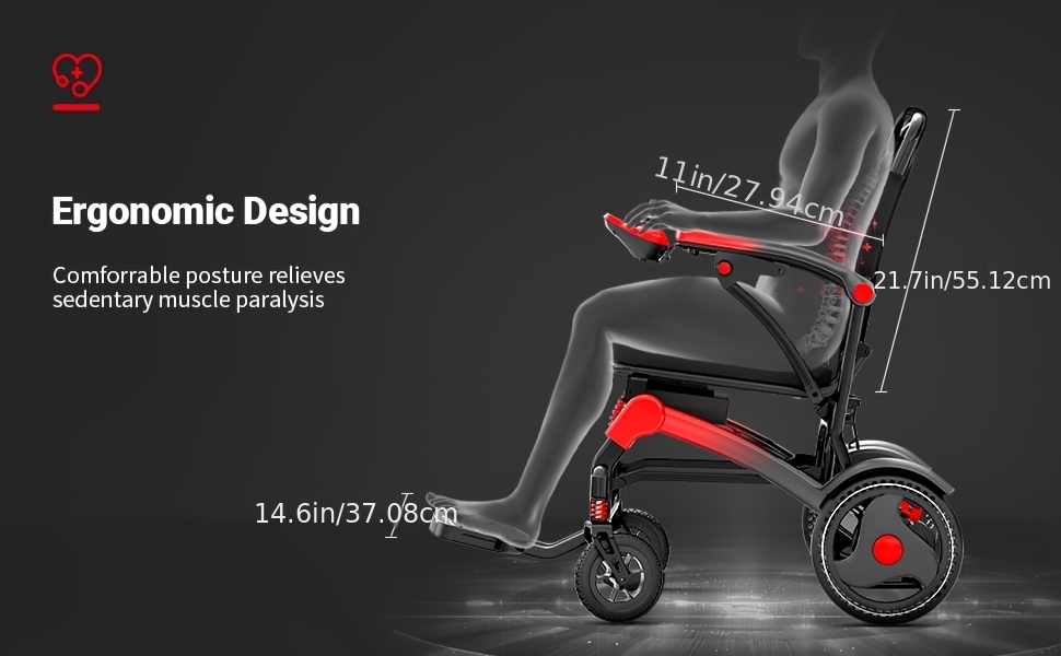 collapsible electric wheelchair with long   a christmas gift airline for boarding 12ah lithium battery enables traveling 15 miles comfortable shock absorbing   can bear a weight of 260   Product details 3