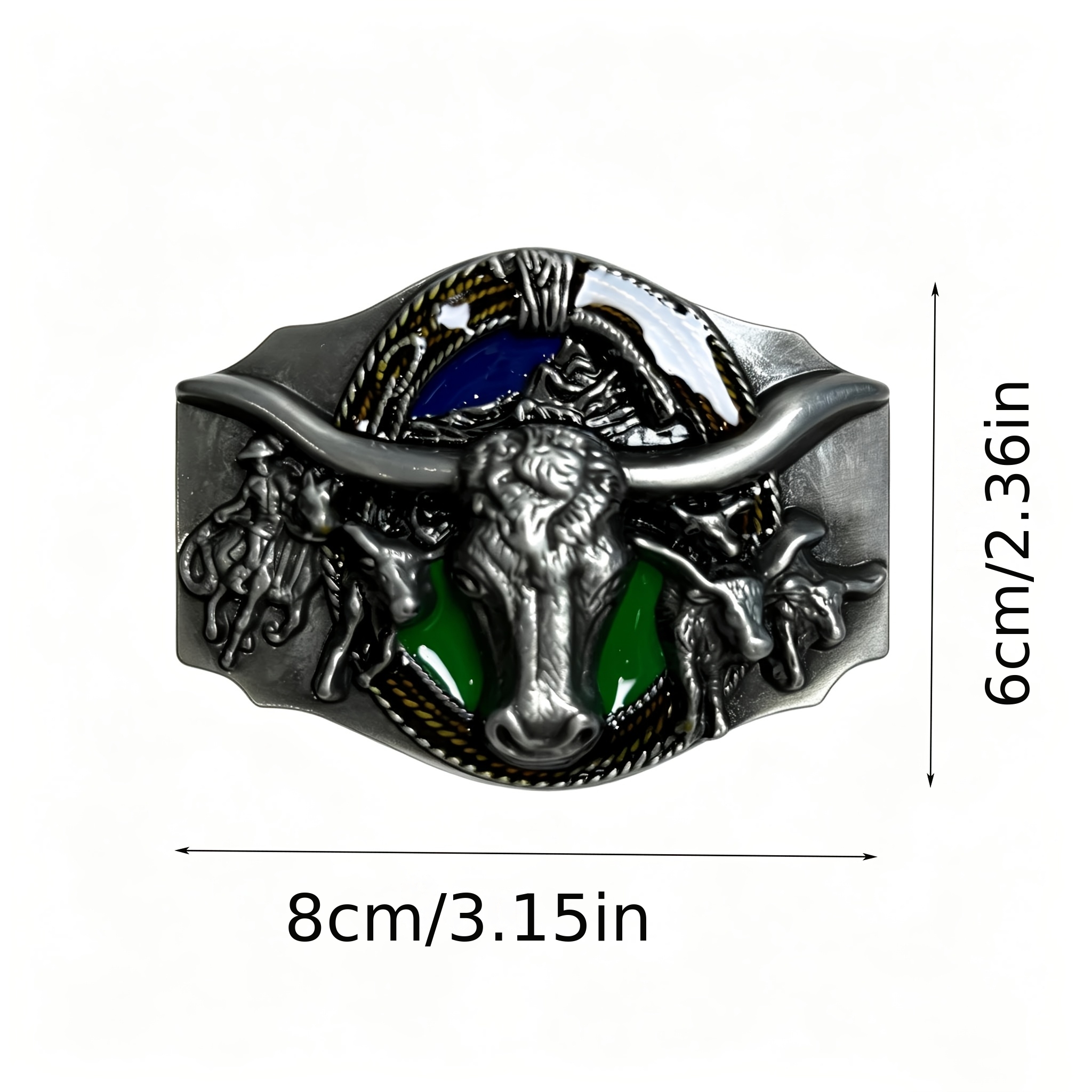 TEMU Men's Vintage Belt Buckle Lure Style Western Cowboy Skull Belt Accessory Trousers Buckle Animal Alloy Buckle
