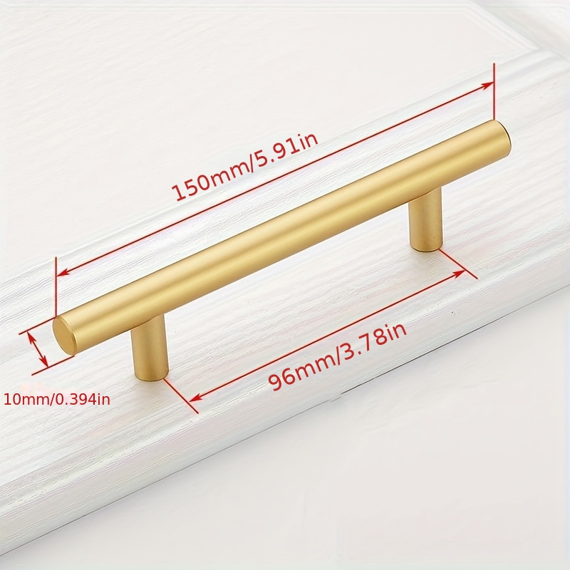 6pcs Luxurious Brushed Electroplated Golden Knobs Handles - Stainless Steel Kitchen Cabinet Handles With Screws - And Durable