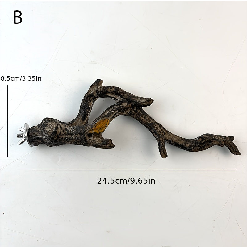 TEMU Parrot Simulated Perch Stand, Resin Material, Birdcage Accessory, For Claw And Beak Trimming, Climbing And Play, Multi-branch Platform. Suitable
