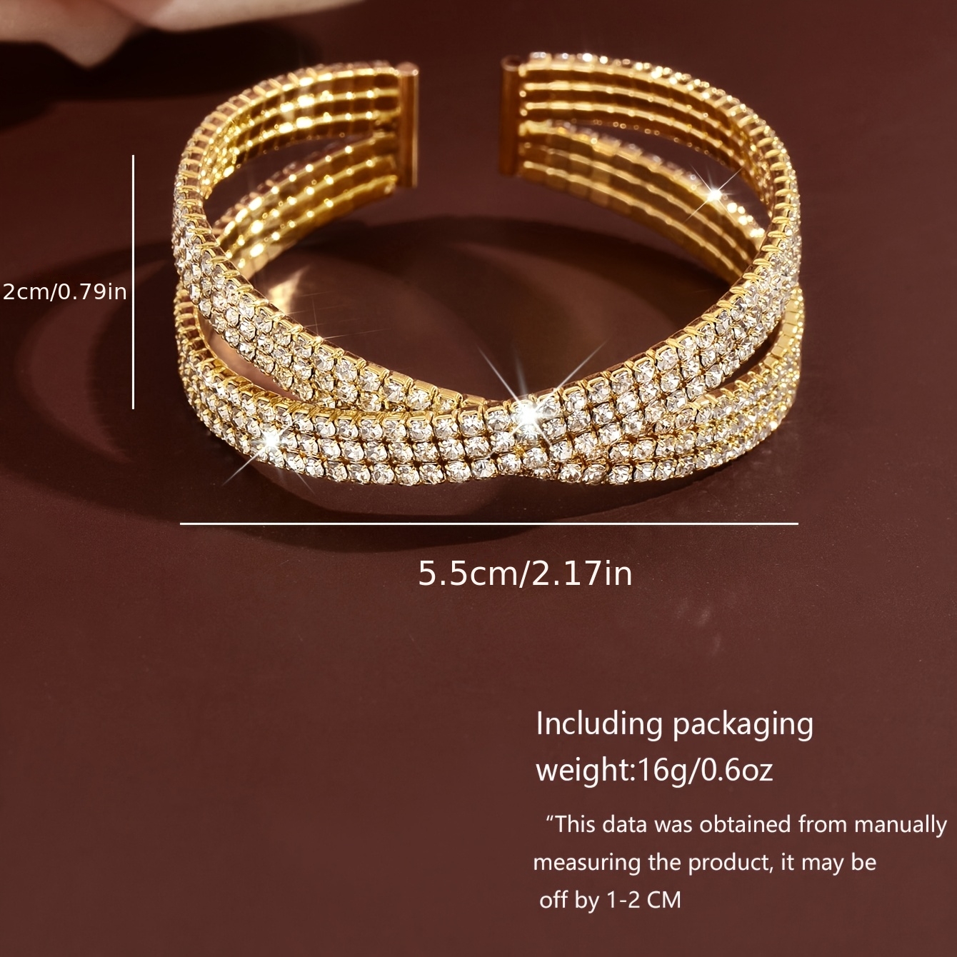 Women's Multi-Layer Cross-Open Bangle, X-Shaped Bracelet