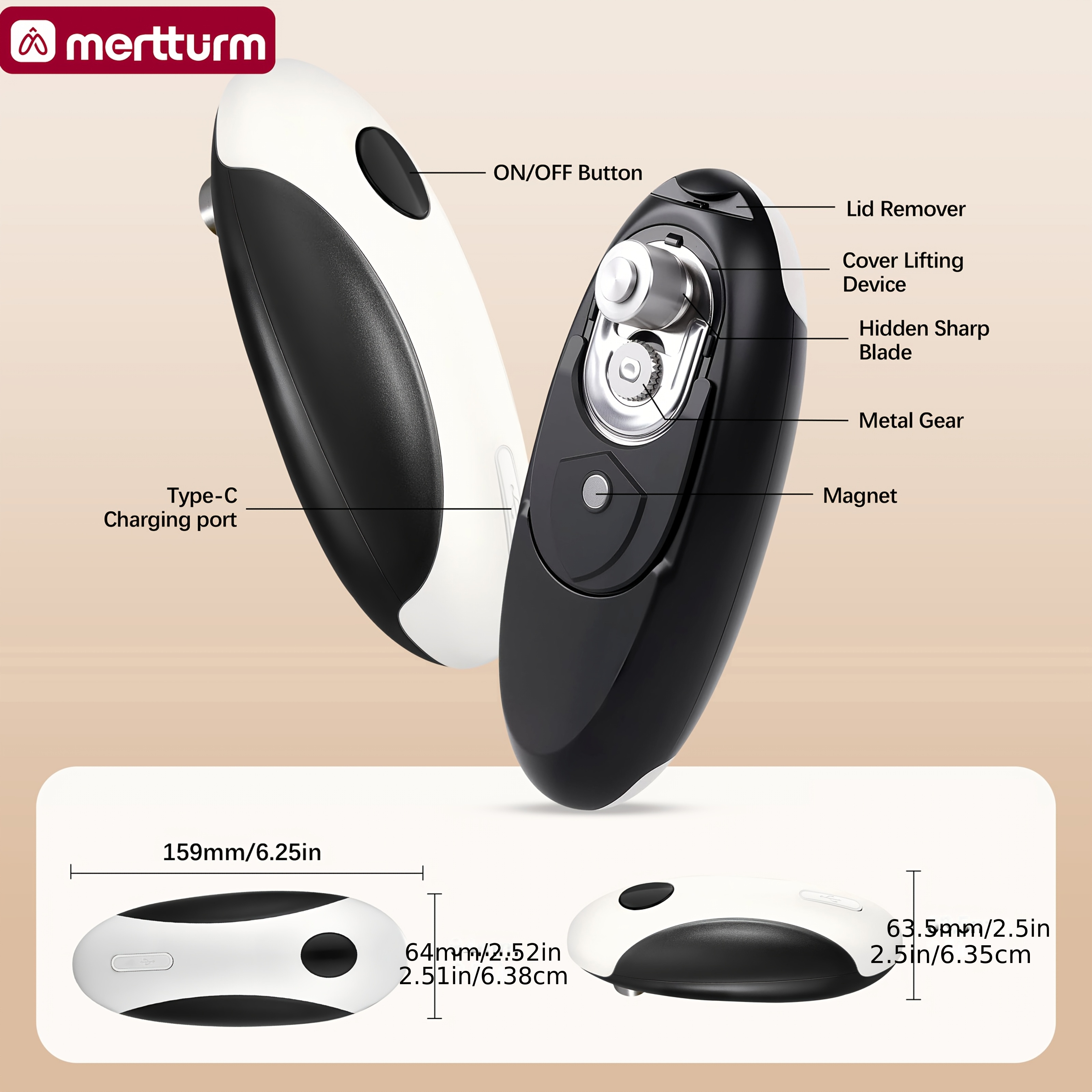 Electric Can Opener with One-Touch Automatic Rotation