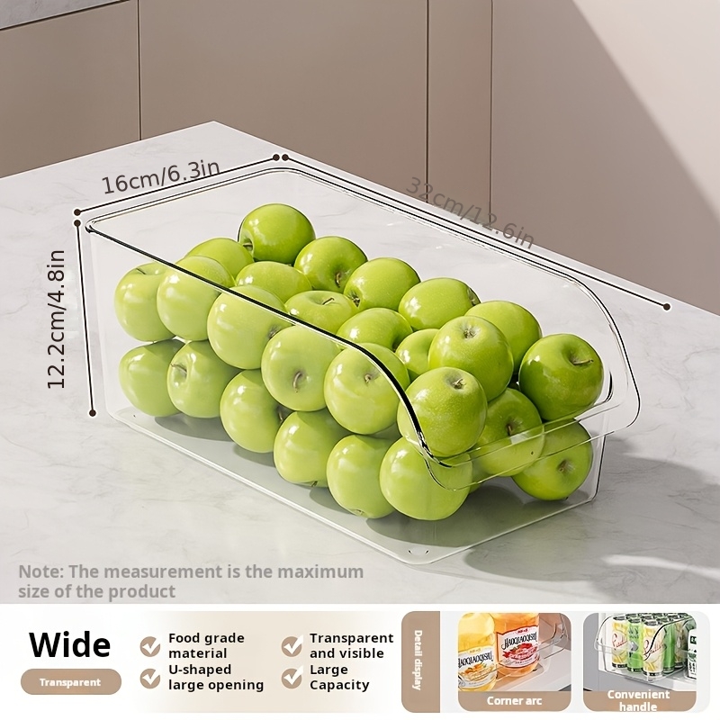 TEMU 3pcs/6pcs Transparent Plastic Food Storage Boxes With Open Lid Suitable For Organizing Pantry, Refrigerator, Snacks, Tea Bags, Seasoning