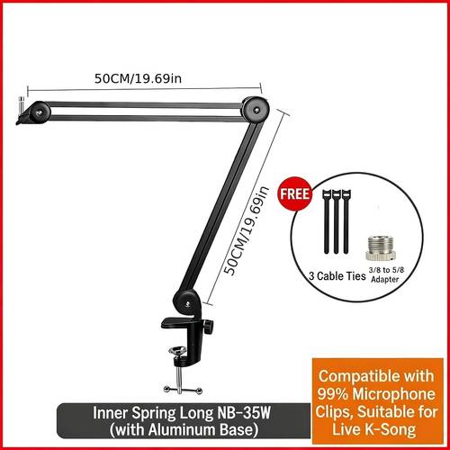 professional camera stand 50cm arm 360 degree adjustable matte black desk mount arm suitable for product photography sturdy and durable camera stand compatible with clean studio professional e commerce