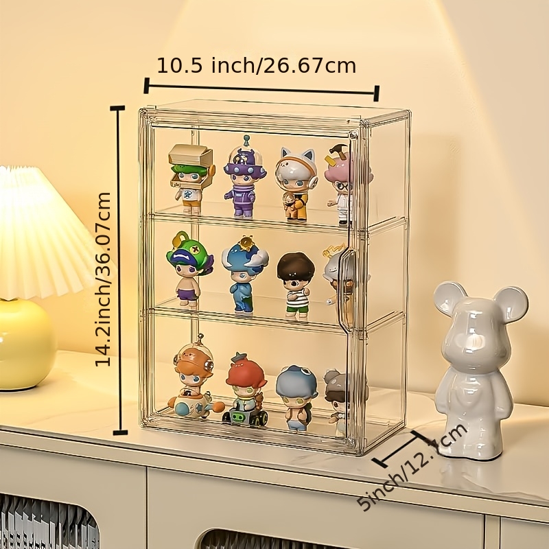 Présentoir / Vitrine à 3 Étages En Acrylique Transparent Pour Figurines Et Collections - 28x12x36cm