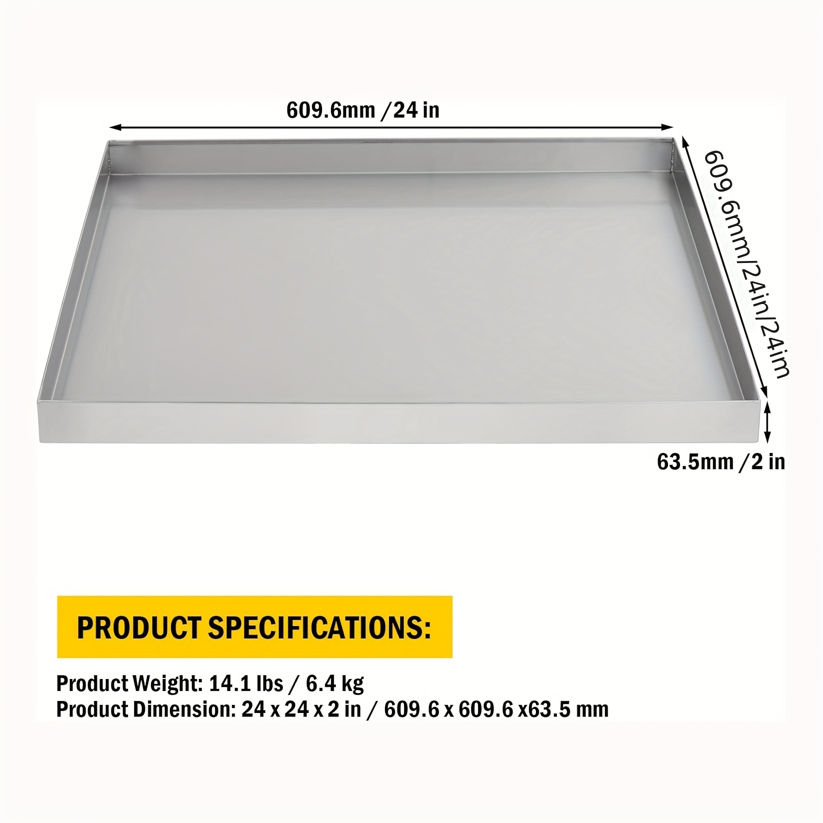 Image of Stainless Steel Washing Machine Tray, Washing Machine Pan With 4pcs Anti-vibration Washing Machine Feet Washer Pan, Drip Tray Catch