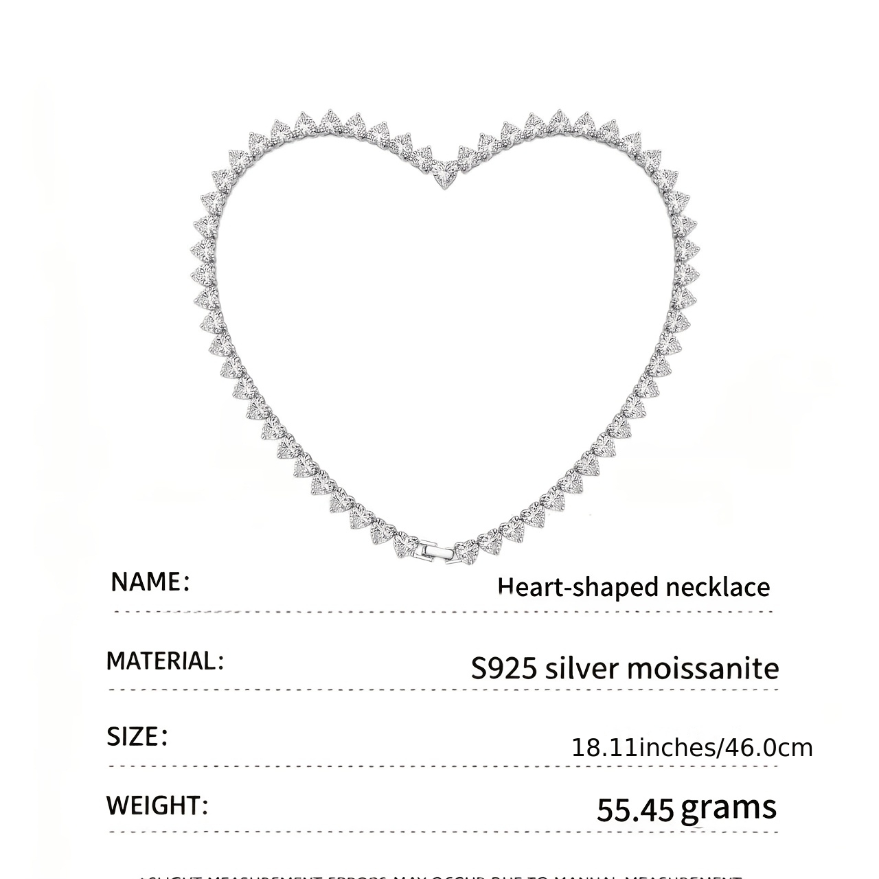 Image of Luxury Heart-shaped Moissanite Necklace, Gra Certified 925 Silver, Four-claw Stable Inlay, Perfect For Weddings, Engagement Parties, Dinners, And . For Christmas, Valentine's Day, And Birthdays Of .