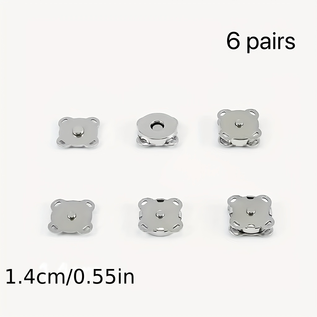 TEMU 6 Sets Of 1.4cm Hand-sewn Magnetic Snap Buttons, Durable Metal Material For Strong Fixing Concealed Fasteners, 5 Colors, Suitable For Clothing,