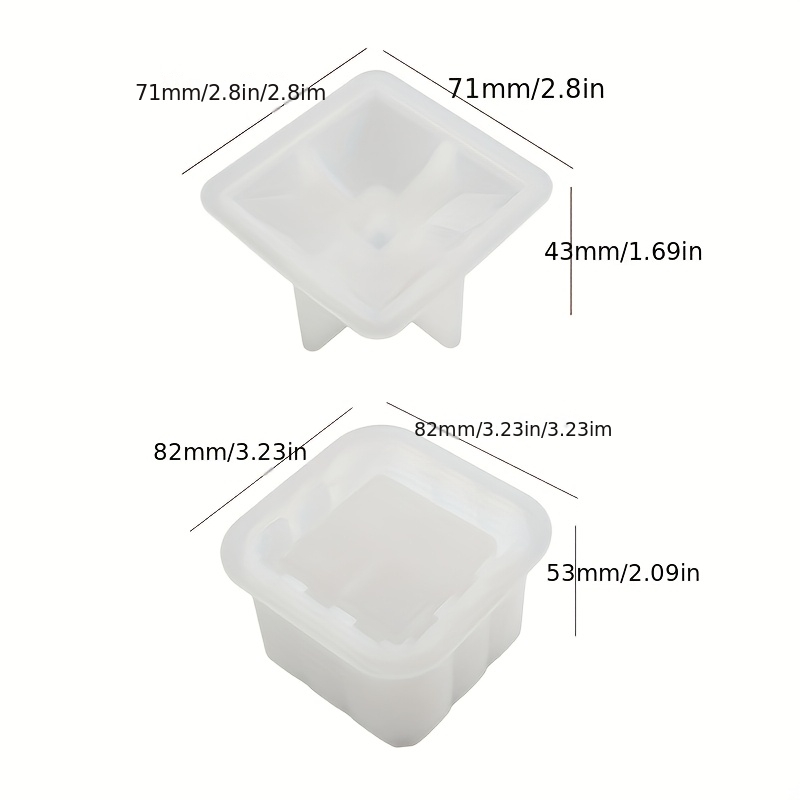 TEMU Moule en résine Strass Boîte de rangement carrée Moule en silicone