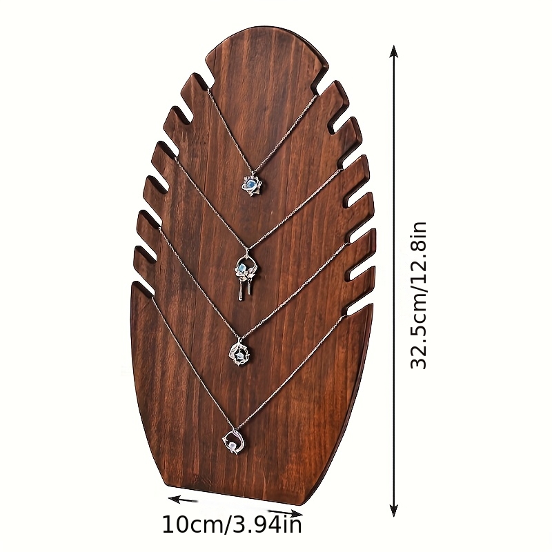 Solid Wood Jewelry Display Stand for Necklaces, Bracelets & Pendants