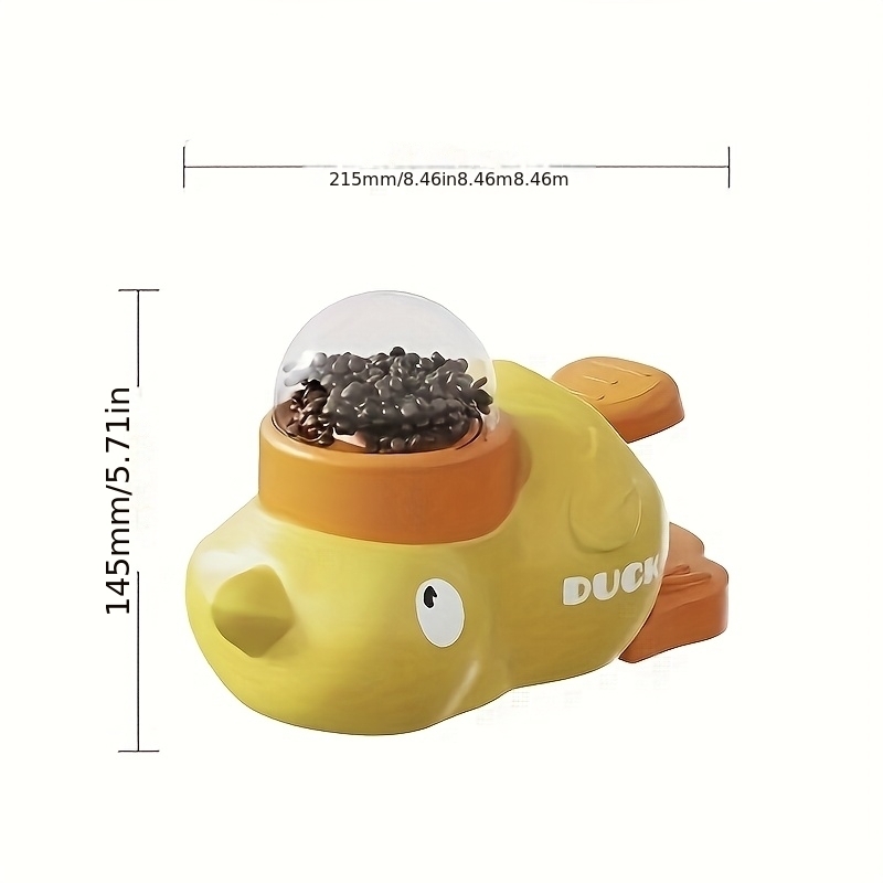 TEMU Pet Yellow Duck Treat Dispenser Dog Toy, Self-entertaining Chew Stick, Freeze-dried Snack Launcher, Automatic Feeder, Without Battery