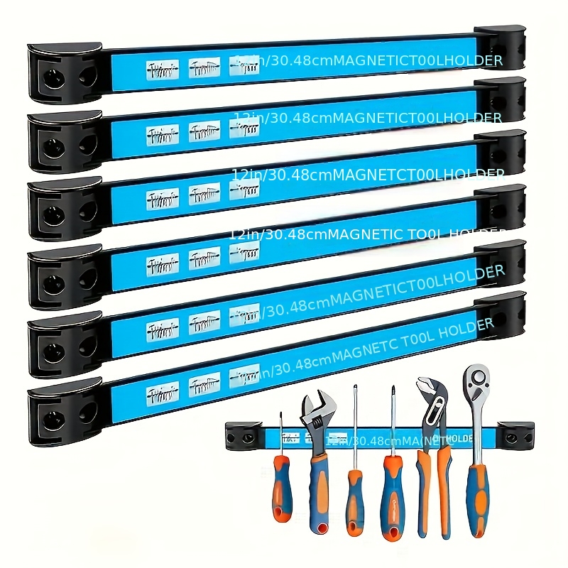 magnetic tool rack wall mounted storage shelf metal tool organizer bar suitable for garage warehouse garden with installation accessories storage and organization