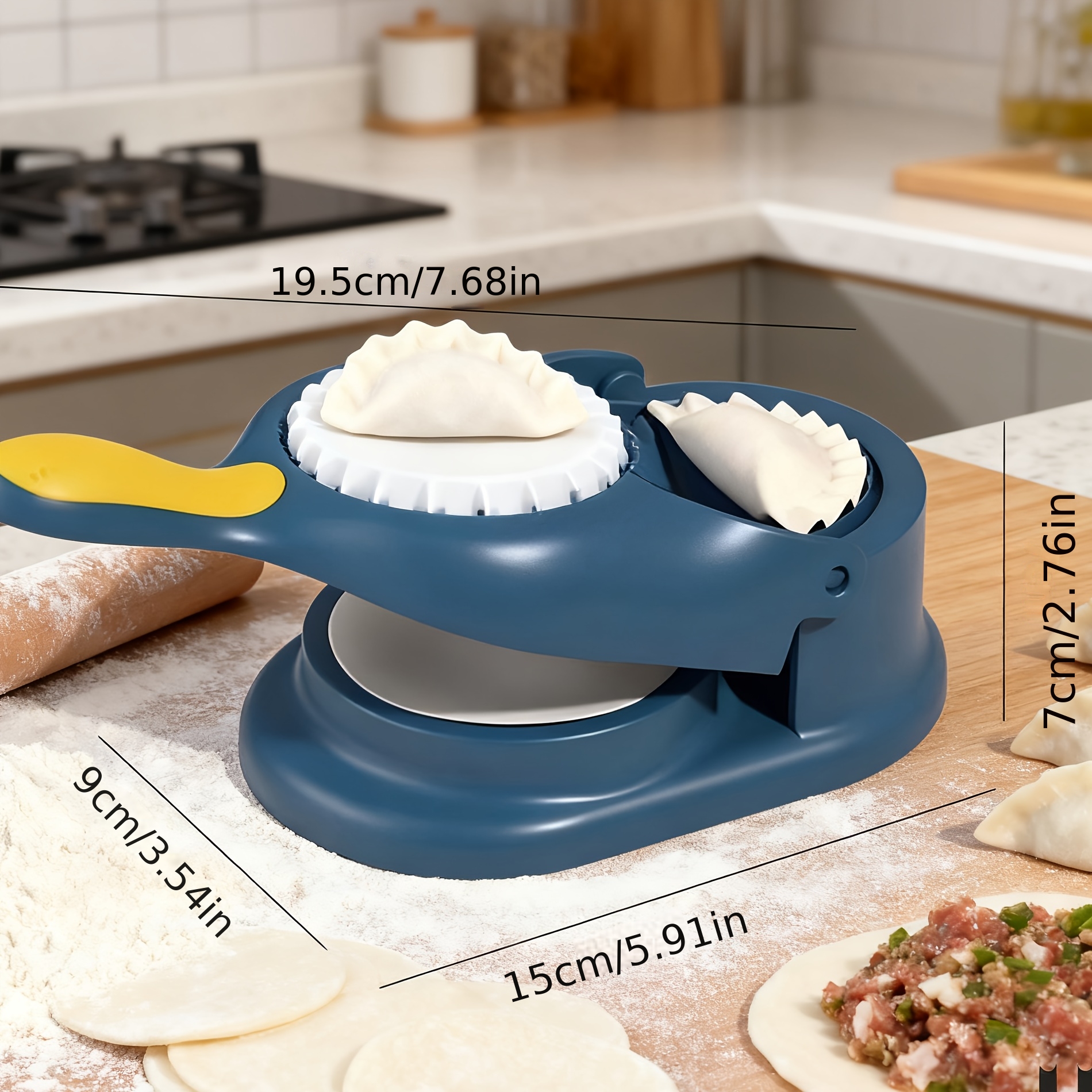 2-in-1 Automatic Dumpling Maker and Dough Press