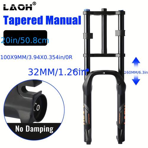 20 inch 4 0 tire bike fork 180 135mm hub straight tube mtb manual lockout qr 9mm double shoulder bicycle front forks for snow beach e bike