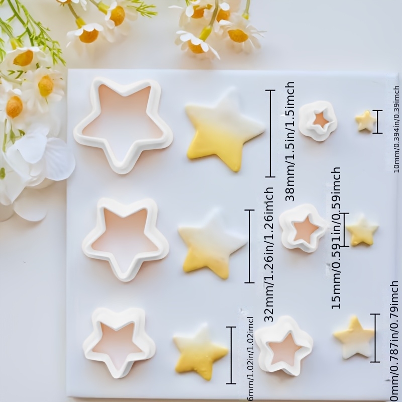 TEMU Set da 6 per pasta modellabile in argilla a forma del cielo , per pasta polimerica in stile boh矇mien, per fai da te di orecchini , con intricati
