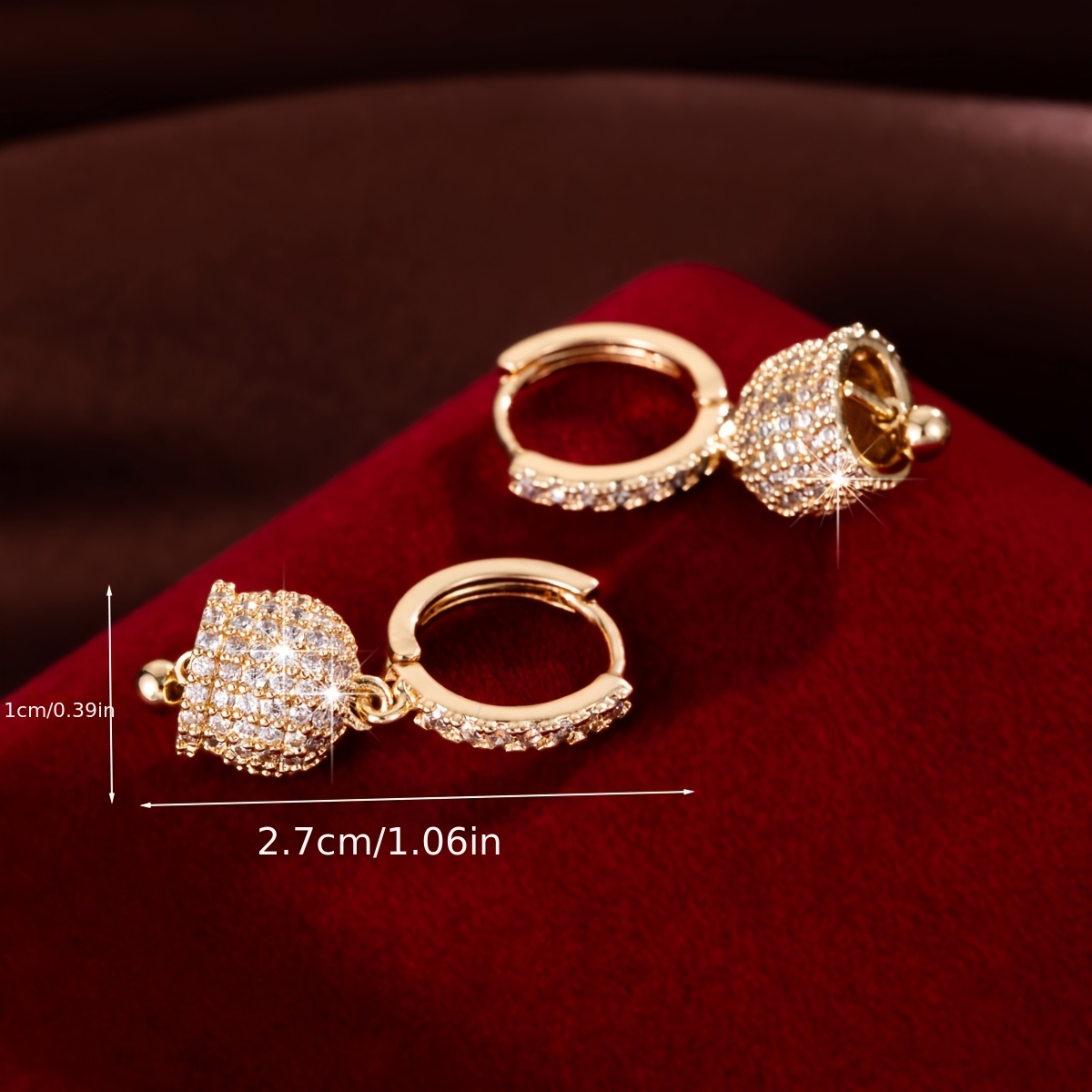 Women's Cute Bell-Shaped Zirconia Earrings