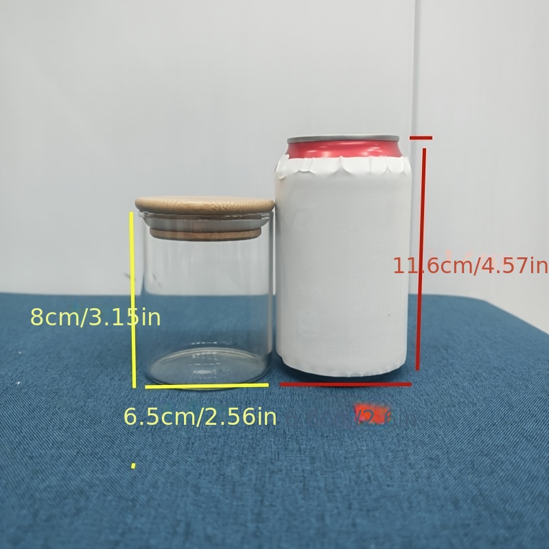 1 frasco de vidrio de 220 ml | Botella de vidrio pequeña para granos, condimentos, té, café, caramelos | Caja sellada transparente y linda para el hogar con tapa de bambú, antirotura, alto nivel de apariencia, reutilizable, fácil de limpiar