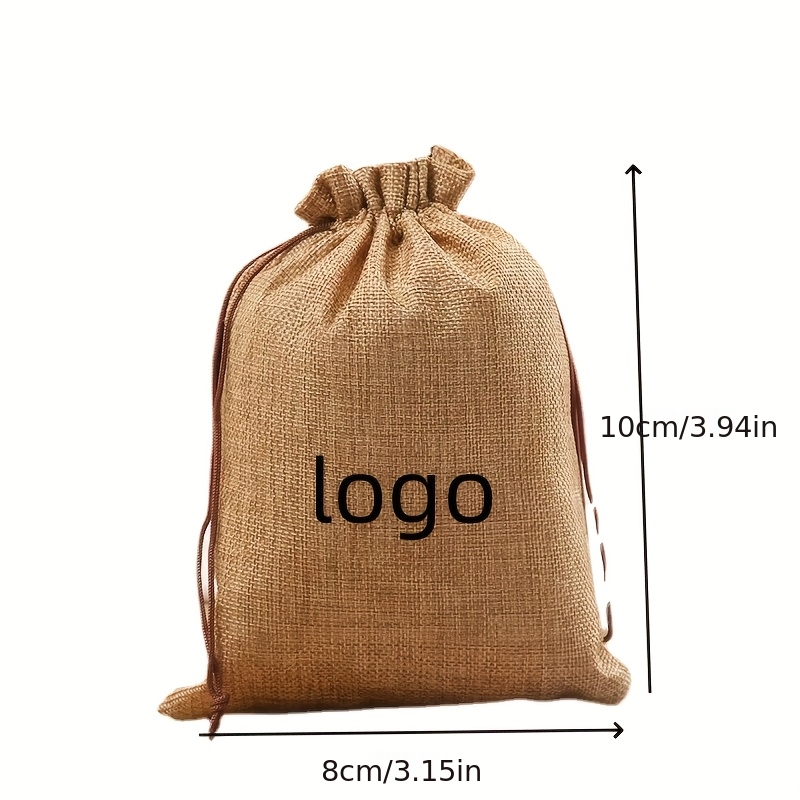TEMU Regalo para Ella/Él - 100 piezas de bolsas de arpillera con cordón /texto personalizado, adecuadas para empaque de regalos, almacenamiento de