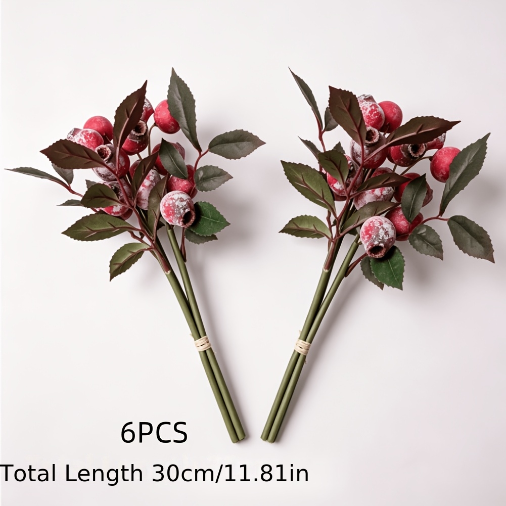 TEMU Light Luxury Matte 6-pack Simulated Branches, High-end Home Decor Floral Arrangement Ornaments