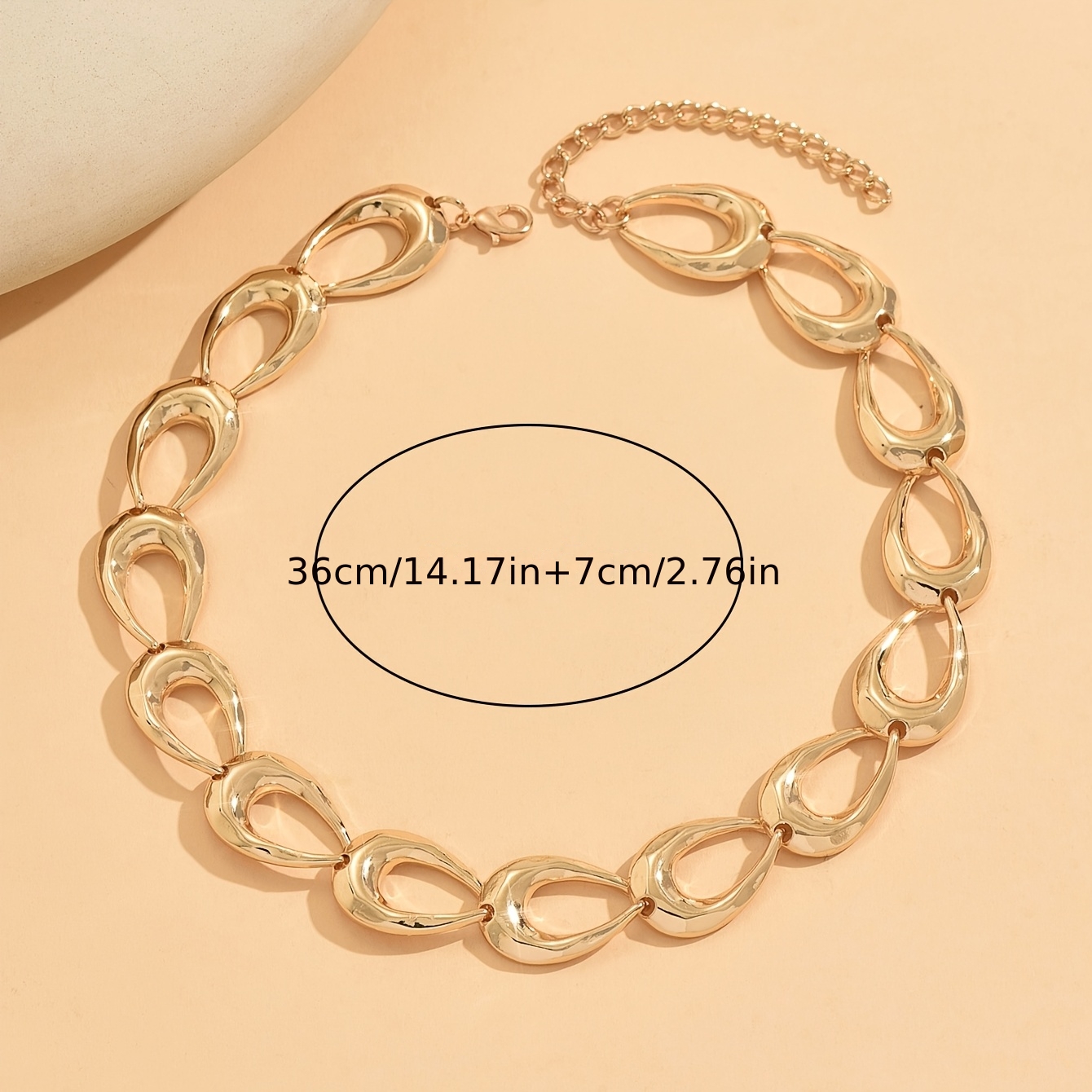 Irregular Shaped Chunky Chain Necklace for Women, Unique Design