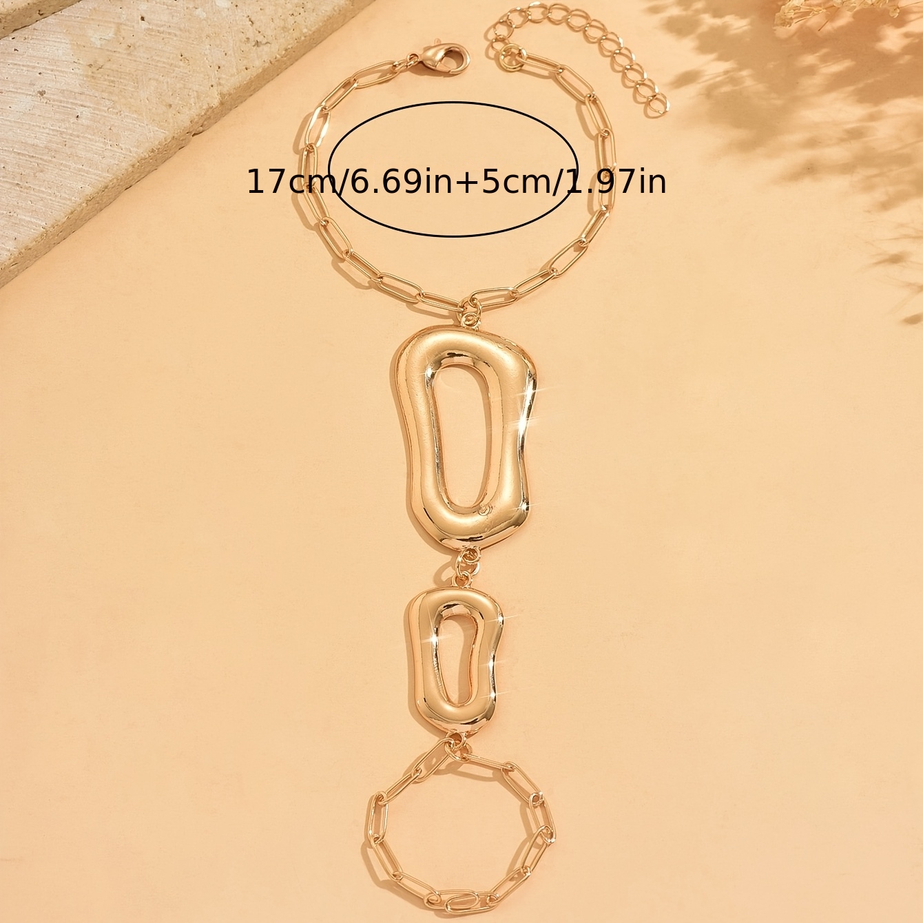 Women's Golden-Tone Hollow Link Bracelet, Y2K Bohemian Style