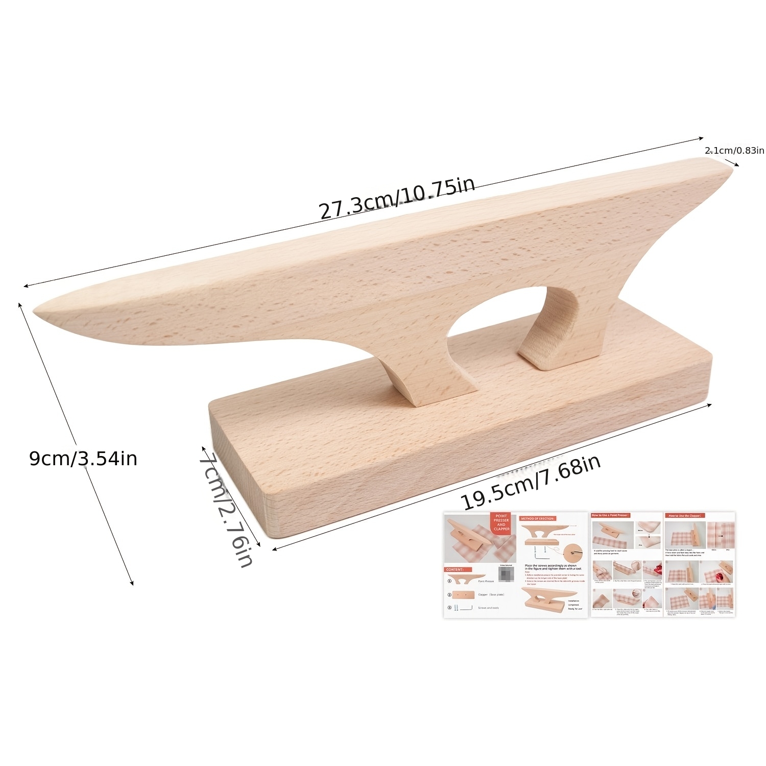 Wooden Point Presser And Clapper Material For Sewing Craft Essential Tool